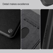 Husa iPhone 16 Nillkin Qin Prop Leather, negru