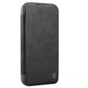 Husa iPhone 16 Nillkin Qin Prop Leather, negru