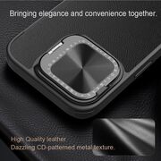 Husa iPhone 16 Nillkin Qin Prop Leather, negru