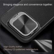 Husa iPhone 16 Pro Nillkin Qin Prop Leather, negru