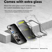 [Pachet 2x] Folie sticla iPhone 16 Ringke Easy Slide Tempered Glass, privacy