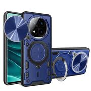 Husa pentru Xiaomi Redmi Note 14 Pro 5G cu protecție pentru cameră și suport magnetic integrat Ring Shockproof, albastru
