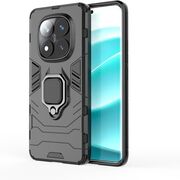 Husa pentru Xiaomi Redmi Note 14 Pro 5G cu inel Ring Armor Kickstand Tough, negru