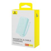 Acumulator extern Baseus - power bank magnetic mini (p1002210b333-00) - magsafe, 2x usb-c, lightning, 30w, fast charge, 10000mah - blue