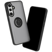 Husa de protectie pentru  Samsung Galaxy A36 premium cu inel stand rotativ, suport magnetic si bumper anti-alunecare - negru