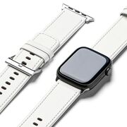 Curea Apple Watch 1/2/3/4/5/6/7/8/9/10/SE/SE 2/Ultra/Ultra 2 (42/44/45/46/49mm) Ringke Leather One Basic Bold, alb
