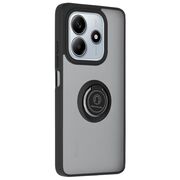 Husa de protectie pentru  Xiaomi Redmi Note 14 5G premium cu inel stand rotativ, suport magnetic si bumper anti-alunecare - negru