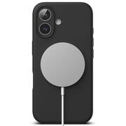 Husa pentru  Samsung Galaxy A16 Liquid Silicone cu MagSafe, subțire, captusita cu microfibra, anti amprentă, protectie cameră foto, negru