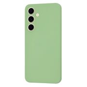 Husa pentru  Samsung Galaxy S24 FE Liquid Silicone cu MagSafe, subțire, captusita cu microfibra, anti amprentă, protectie cameră foto, verde deschis