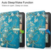 Husa pentru Kindle Paperwhite 2024 (12th gen) 7 inch / Kindle Colorsoft Signature Edition 7 inch slim ultra-light, functie sleep/wake-up, inchidere magnetica - apricot flowers