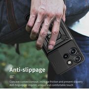 Husa pentru Moto G75 Ring Armor Kickstand Tough Rugged Cover cu protectie camera, Albastru