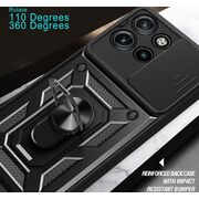 Husa pentru Moto G75 Ring Armor Kickstand Tough Rugged Cover cu protectie camera, roz