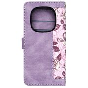 Husa tip carte pentru Xiaomi Redmi Note 14 Pro 5G, functie stand si port carduri, Mov