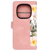 Husa tip carte pentru Xiaomi Redmi Note 14 Pro 5G, functie stand si port carduri, roz