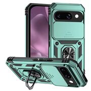 Husa pentru  Google Pixel 9A Ring Armor Kickstand Tough Rugged Cover cu protectie camera, Verde