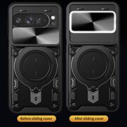 Husa pentru  Google Pixel 9A cu protecție pentru cameră și suport magnetic integrat Ring Shockproof, Negru