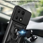 Husa pentru  Google Pixel 9A cu protecție pentru cameră și suport magnetic integrat Ring Shockproof, Roz
