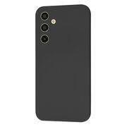 Husa pentru  Samsung Galaxy A35 Liquid Silicone cu MagSafe, subțire, captusita cu microfibra, anti amprentă, protectie cameră foto, Negru
