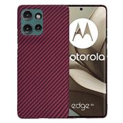 Husa pentru  Motorola Edge 50 CarbonFiber UltraSlim, Lightweight, Rosu