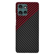 Husa pentru  Motorola Edge 50 CarbonFiber UltraSlim, Lightweight, Rosu inchis