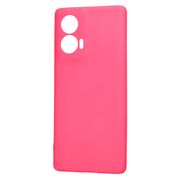 Husa pentru  Motorola Edge 50 Fusion Liquid Silicone, subțire, captusita cu microfibra, anti amprentă, protectie cameră foto, Fucsia