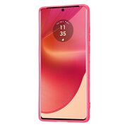 Husa pentru  Motorola Edge 50 Fusion Liquid Silicone, subțire, captusita cu microfibra, anti amprentă, protectie cameră foto, Fucsia