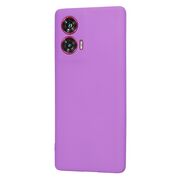 Husa pentru  Motorola Edge 50 Fusion Liquid Silicone, subțire, captusita cu microfibra, anti amprentă, protectie cameră foto, Mov