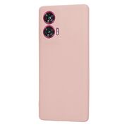 Husa pentru  Motorola Edge 50 Fusion Liquid Silicone, subțire, captusita cu microfibra, anti amprentă, protectie cameră foto, Roz