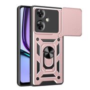 Husa pentru  Realme Note 60 Ring Armor Kickstand Tough Rugged Cover cu protectie camera, Roz