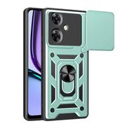 Husa pentru  Realme Note 60 Ring Armor Kickstand Tough Rugged Cover cu protectie camera, Verde