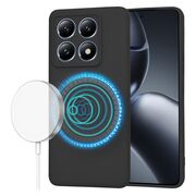 Husa pentru  Xiaomi 14T Pro Liquid Silicone cu MagSafe, subțire, captusita cu microfibra, anti amprentă, protectie cameră foto, Negru