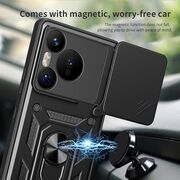Husa pentru  Xiaomi Redmi Note 14 5G Ring Armor Kickstand Tough Rugged Cover cu protectie camera, Negru