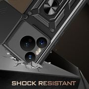Husa pentru  Xiaomi Redmi Note 14 5G Ring Armor Kickstand Tough Rugged Cover cu protectie camera, Negru