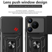 Husa pentru  Xiaomi Redmi Note 14 5G Ring Armor Kickstand Tough Rugged Cover cu protectie camera, Roz