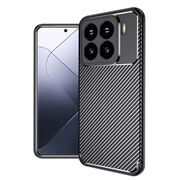 Husa de protectie pentru  Xiaomi 15 Auto Focus Slim, Anti-Scratch, cu fibra de carbon si protectie lentile - Negru