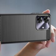 Husa pentru Realme Note 60 Carbon Liquid Silicone, Negru