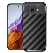 Husa de protectie pentru  Google Pixel 9A Auto Focus Slim, Anti-Scratch, cu fibra de carbon si protectie lentile - Negru