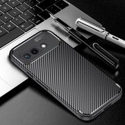 Husa de protectie pentru  Google Pixel 9A Auto Focus Slim, Anti-Scratch, cu fibra de carbon si protectie lentile - Negru