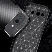 Husa de protectie pentru  Google Pixel 9A Auto Focus Slim, Anti-Scratch, cu fibra de carbon si protectie lentile - Negru
