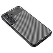 Husa de protectie pentru  Samsung Galaxy S25+ Auto Focus Slim, Anti-Scratch, cu fibra de carbon si protectie lentile - Negru Denim