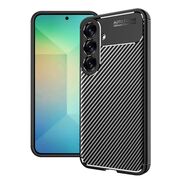 Husa de protectie pentru  Samsung Galaxy S25 Auto Focus Slim, Anti-Scratch, cu fibra de carbon si protectie lentile - Negru denim