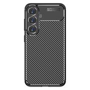 Husa de protectie pentru  Samsung Galaxy S25 Auto Focus Slim, Anti-Scratch, cu fibra de carbon si protectie lentile - Negru denim