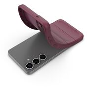 Husa pentru  Samsung Galaxy S25 Liquid Silicone, Microfibre Lining, Non-Slip Airbag Design, Bordeaux