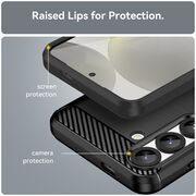 Husa pentru Samsung Galaxy S25 Carbon Liquid Silicone, Negru