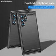 Husa pentru Samsung Galaxy S25 Ultra Carbon Liquid Silicone, Albastru