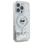 Husa premium pentru  iPhone 16 Pro Max Karl Lagerfeld compatibila Magsafe - Argintiu