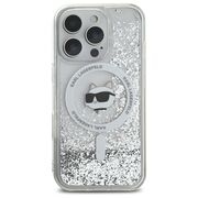 Husa premium pentru  iPhone 16 Pro Max Karl Lagerfeld compatibila Magsafe - Argintiu