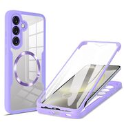 Pachet 360: Husa cu folie integrata pentru  Samsung Galaxy S25+ cu MagSafe Cover360 fata / spate - Mov