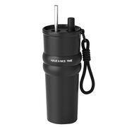 Termos, cana termoizolantă, multifunctional, cu pai, din oțel inoxidabil 316, capacitate 710ml, negru