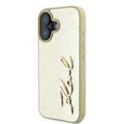 Husa premium pentru  iPhone 16 Karl Lagerfeld superior quality - Auriu